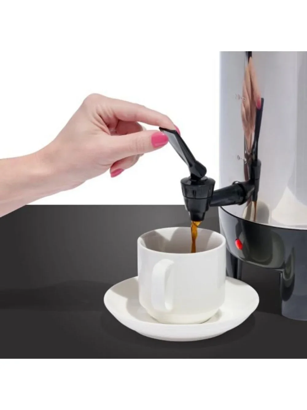 30-Cup Stainless Steel Coffee Urn - Quick-Brewing Double Faucet for Espresso